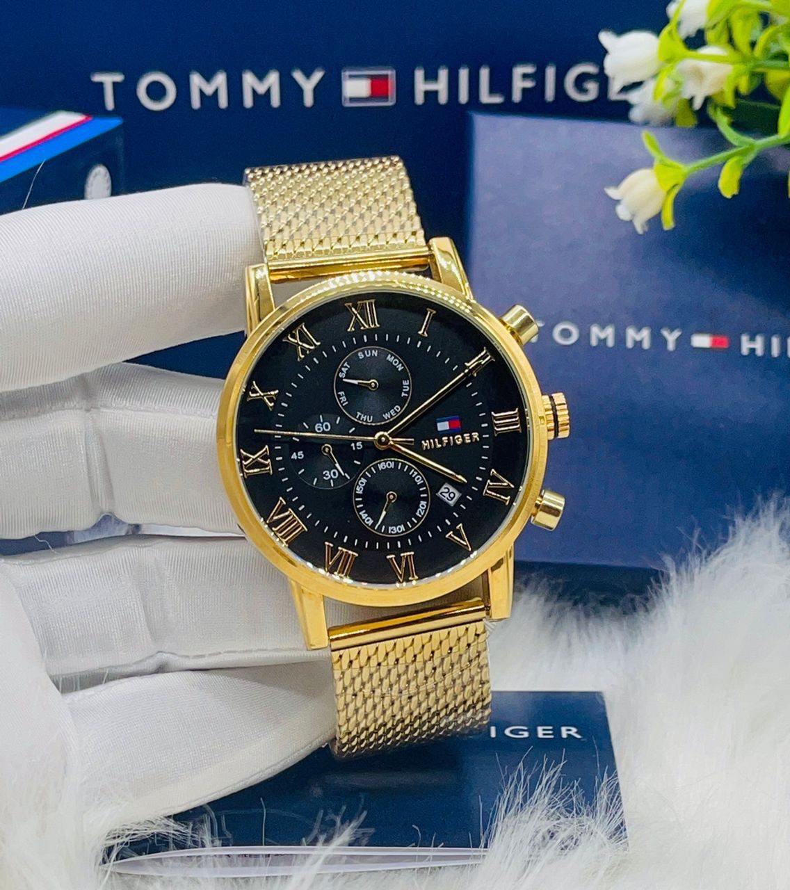 Shop for Tommy Hilfiger net chain wrist watch with box Delivery Market