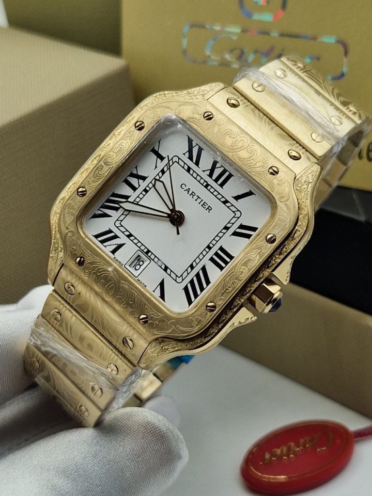 Luxury Cartier Santos Cresting Body wristwatch with Box