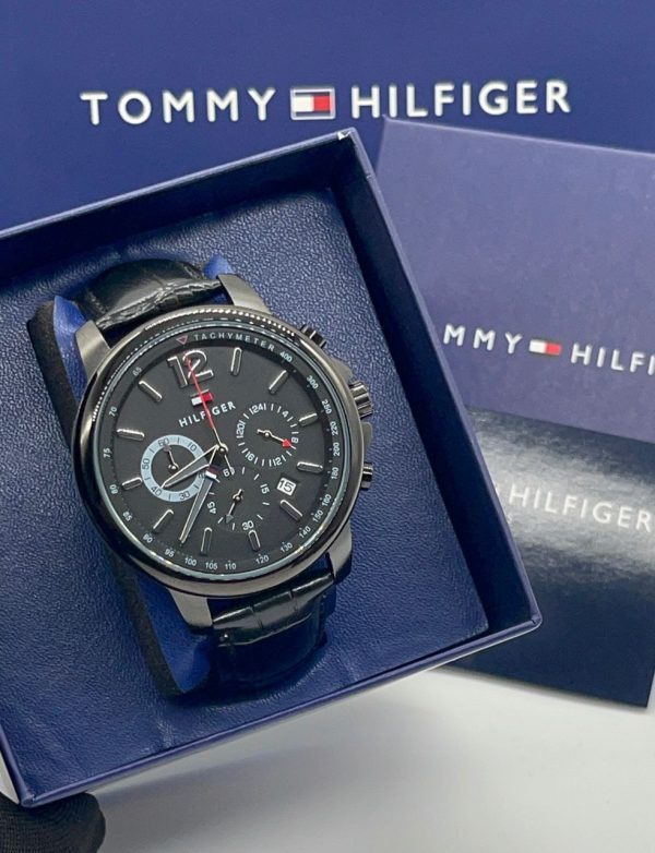 Tommy Hilfiger Chronograph Leather wristwatch with box